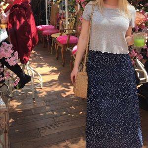 Navy Polka Dot Skirt